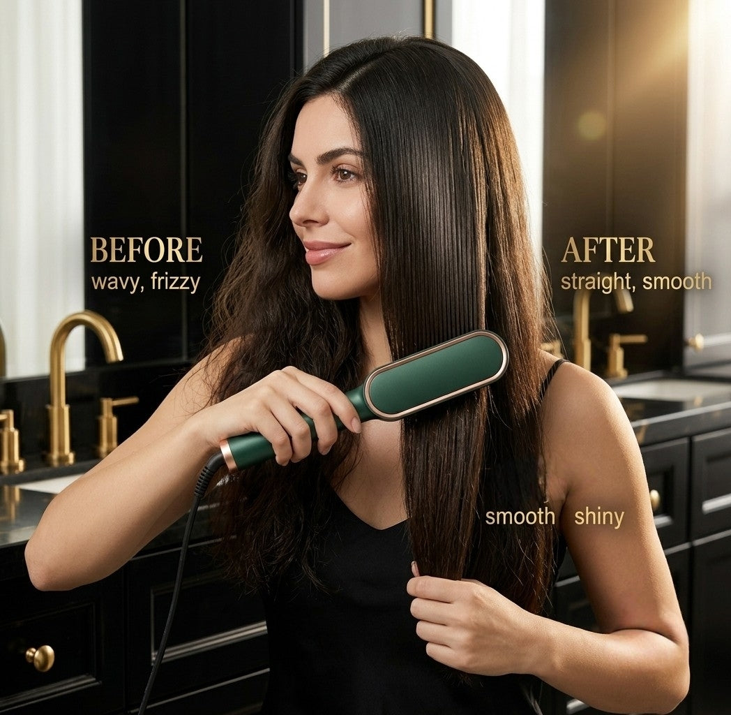 GlideGlow Pro 3-in-1 Ionic Hair Straightening Comb